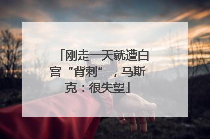 刚走一天就遭白宫“背刺”，马斯克：很失望