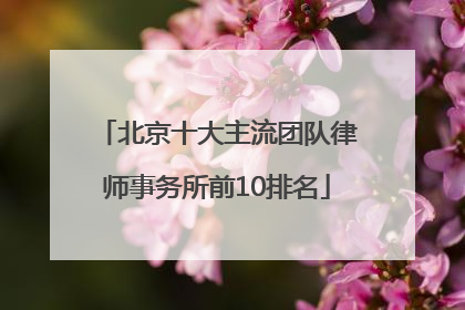 北京十大主流团队律师事务所前10排名