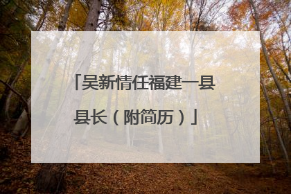 吴新情任福建一县县长（附简历）