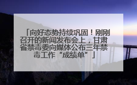 向好态势持续巩固！刚刚召开的新闻发布会上，甘肃省禁毒委向媒体公布三年禁毒工作“成绩单”