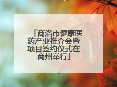 商洛市健康医药产业推介会暨项目签约仪式在商州举行