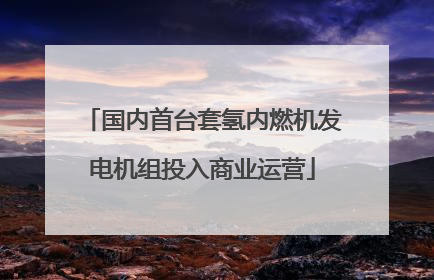 国内首台套氢内燃机发电机组投入商业运营
