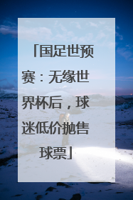 国足世预赛：无缘世界杯后，球迷低价抛售球票
