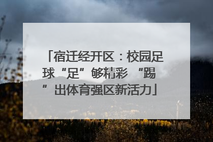 宿迁经开区：校园足球“足”够精彩 “踢”出体育强区新活力
