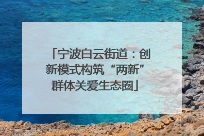 宁波白云街道：创新模式构筑“两新”群体关爱生态圈