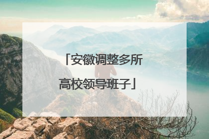 安徽调整多所高校领导班子