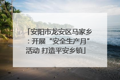 安阳市龙安区马家乡：开展“安全生产月”活动 打造平安乡镇