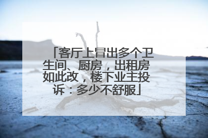 客厅上冒出多个卫生间、厨房，出租房如此改，楼下业主投诉：多少不舒服