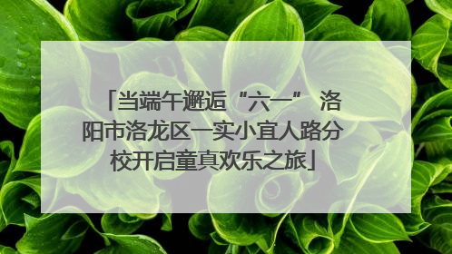 当端午邂逅“六一” 洛阳市洛龙区一实小宜人路分校开启童真欢乐之旅