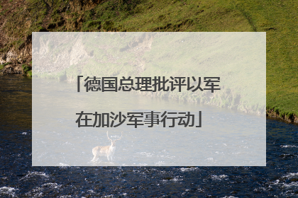 德国总理批评以军在加沙军事行动