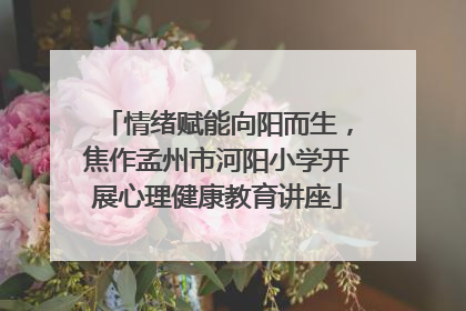 情绪赋能向阳而生，焦作孟州市河阳小学开展心理健康教育讲座