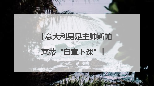 意大利男足主帅斯帕莱蒂“自宣下课”