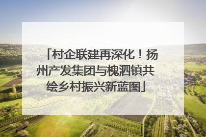 村企联建再深化！扬州产发集团与槐泗镇共绘乡村振兴新蓝图