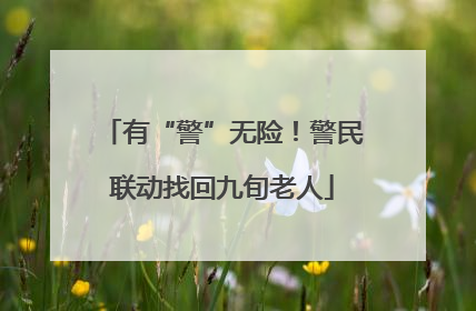 有“警”无险！警民联动找回九旬老人