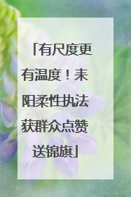 有尺度更有温度！耒阳柔性执法获群众点赞送锦旗
