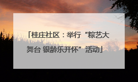 桂庄社区：举行“粽艺大舞台 银龄乐开怀”活动