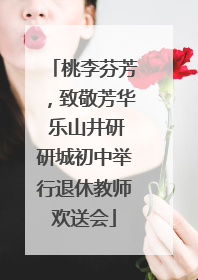 桃李芬芳，致敬芳华 乐山井研研城初中举行退休教师欢送会