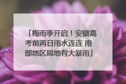 梅雨季开启！安徽高考前两日雨水连连 南部地区局地有大暴雨