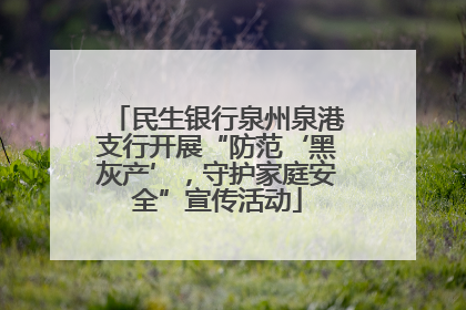 民生银行泉州泉港支行开展“防范‘黑灰产’，守护家庭安全”宣传活动