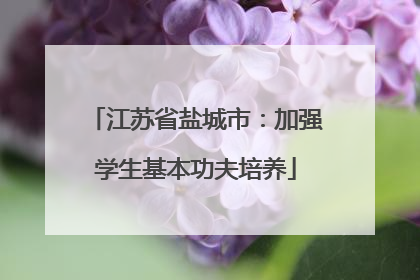 江苏省盐城市：加强学生基本功夫培养
