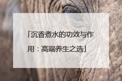 沉香煮水的功效与作用：高端养生之选