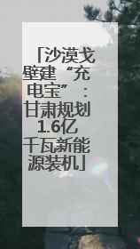 沙漠戈壁建“充电宝”：甘肃规划1.6亿千瓦新能源装机