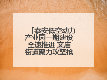 泰安低空动力产业园一期建设全速推进 文庙街道聚力攻坚抢抓“进度条”
