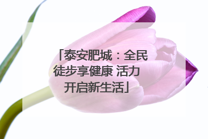 泰安肥城：全民徒步享健康 活力开启新生活