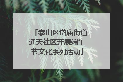泰山区岱庙街道通天社区开展端午节文化系列活动