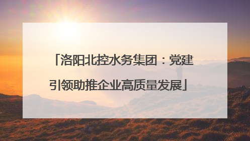 洛阳北控水务集团：党建引领助推企业高质量发展
