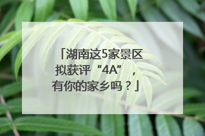 湖南这5家景区拟获评“4A”，有你的家乡吗？