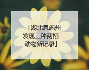 湖北恩施州发现三种两栖动物新记录