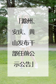 滁州、安庆、黄山发布干部任前公示公告