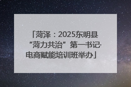 菏泽：2025东明县“菏力共治”第一书记·电商赋能培训班举办