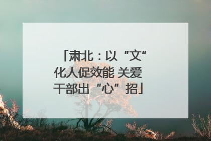 肃北：以“文”化人促效能 关爱干部出“心”招