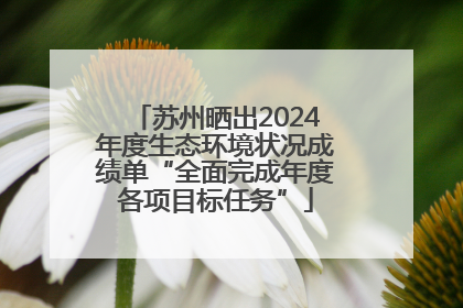 苏州晒出2024年度生态环境状况成绩单“全面完成年度各项目标任务”