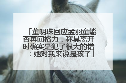 董明珠回应孟羽童能否再回格力，称其离开时确实是犯了很大的错：她对我来说是孩子