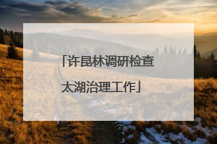 许昆林调研检查太湖治理工作