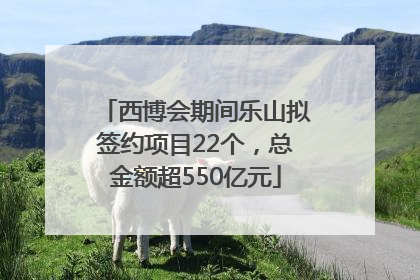 西博会期间乐山拟签约项目22个，总金额超550亿元