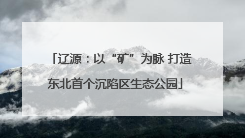 辽源：以“矿”为脉 打造东北首个沉陷区生态公园