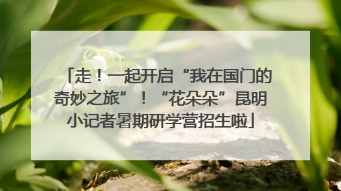 走！一起开启“我在国门的奇妙之旅”！“花朵朵”昆明小记者暑期研学营招生啦