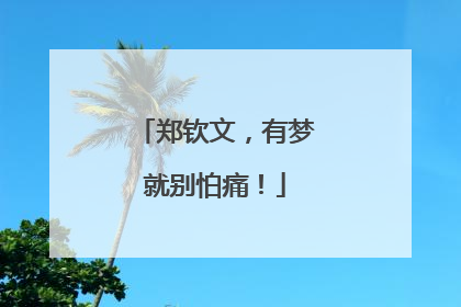 郑钦文，有梦就别怕痛！