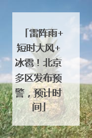 雷阵雨+短时大风+冰雹！北京多区发布预警，预计时间