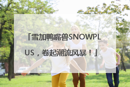 雪加鸭嘴兽SNOWPLUS，卷起潮流风暴！