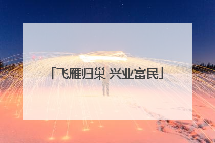 飞雁归巢 兴业富民