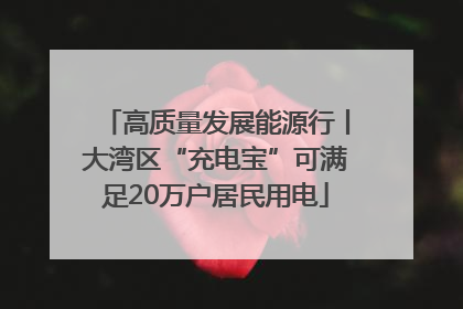 高质量发展能源行丨大湾区“充电宝”可满足20万户居民用电