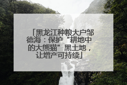 黑龙江种粮大户邹德海：保护“耕地中的大熊猫”黑土地，让增产可持续