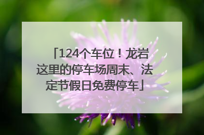 124个车位！龙岩这里的停车场周末、法定节假日免费停车