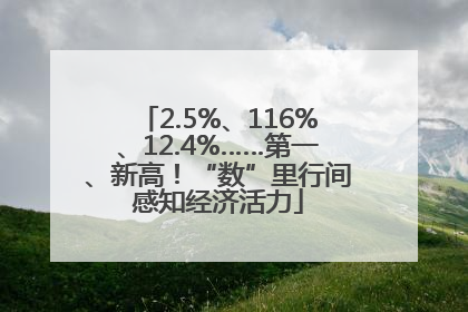 2.5%、116%、12.4%……第一、新高！“数”里行间感知经济活力