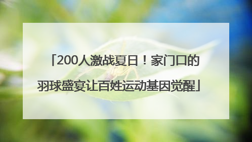 200人激战夏日！家门口的羽球盛宴让百姓运动基因觉醒